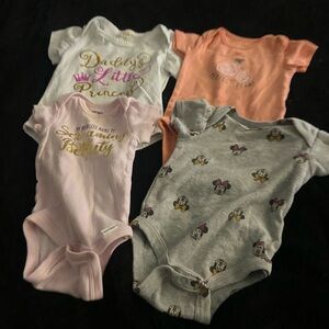 Baby Girls' Mixed One-Piece Set - Pink, Peach, Gray